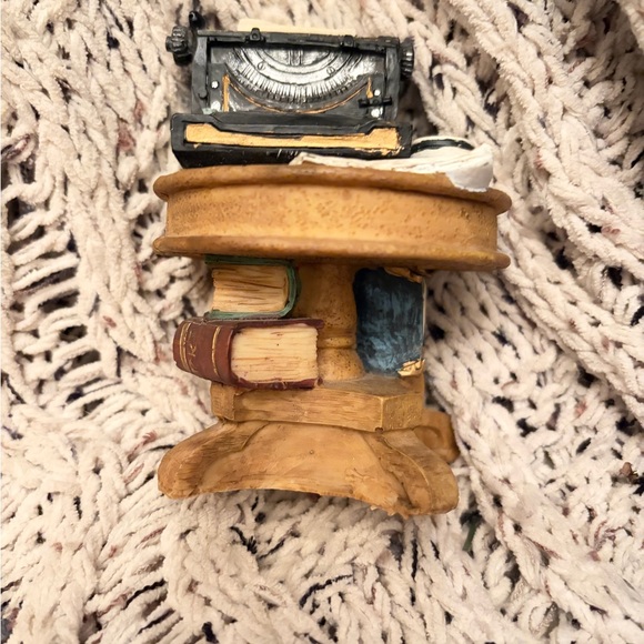 Miniature Typewriter on Wooden Table Figurine - Picture 3 of 5